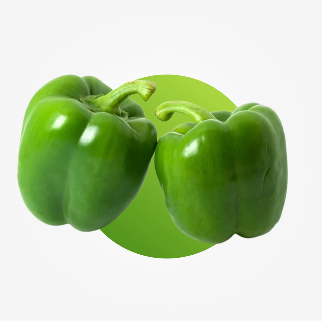 Fresh green bell pepper for stir fry salads and cooking
